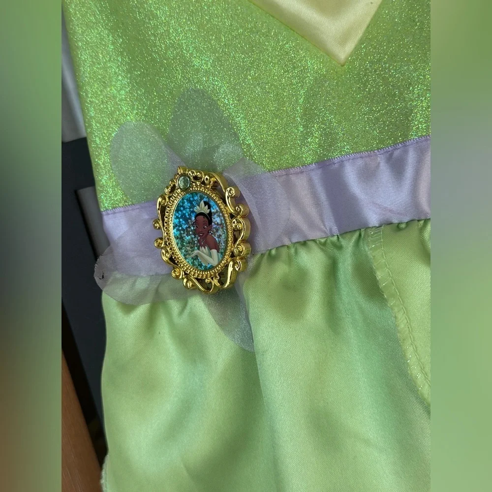 Disney Tiana Princess dress costume glitter toddler girl glitter & the frog
